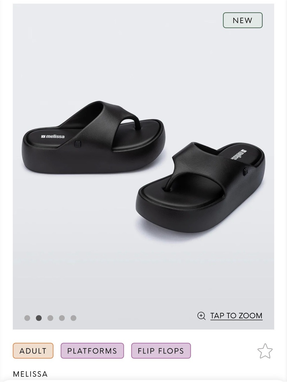 Melissa Black Elevated Platform Thong Sandals